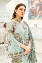 Exclusive Embroidered Party Wear Chiffon Dress H-1908-R