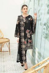Exclusive Embroidered Party Wear Chiffon Dress H-1907-R