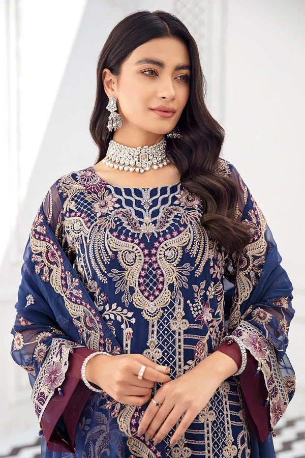 Pakistani Branded Exclusive Rangoon Collection Chiffon Dress H-D-812