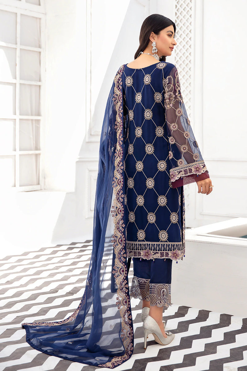 Pakistani Branded Exclusive Rangoon Collection Chiffon Dress H-D-812