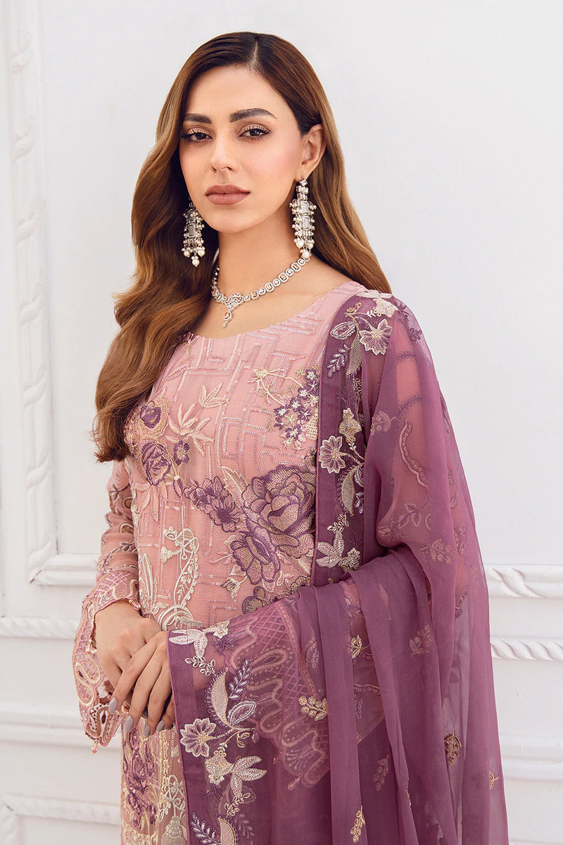 Pakistani Branded Exclusive Rangoon Collection Chiffon Dress H-D-803