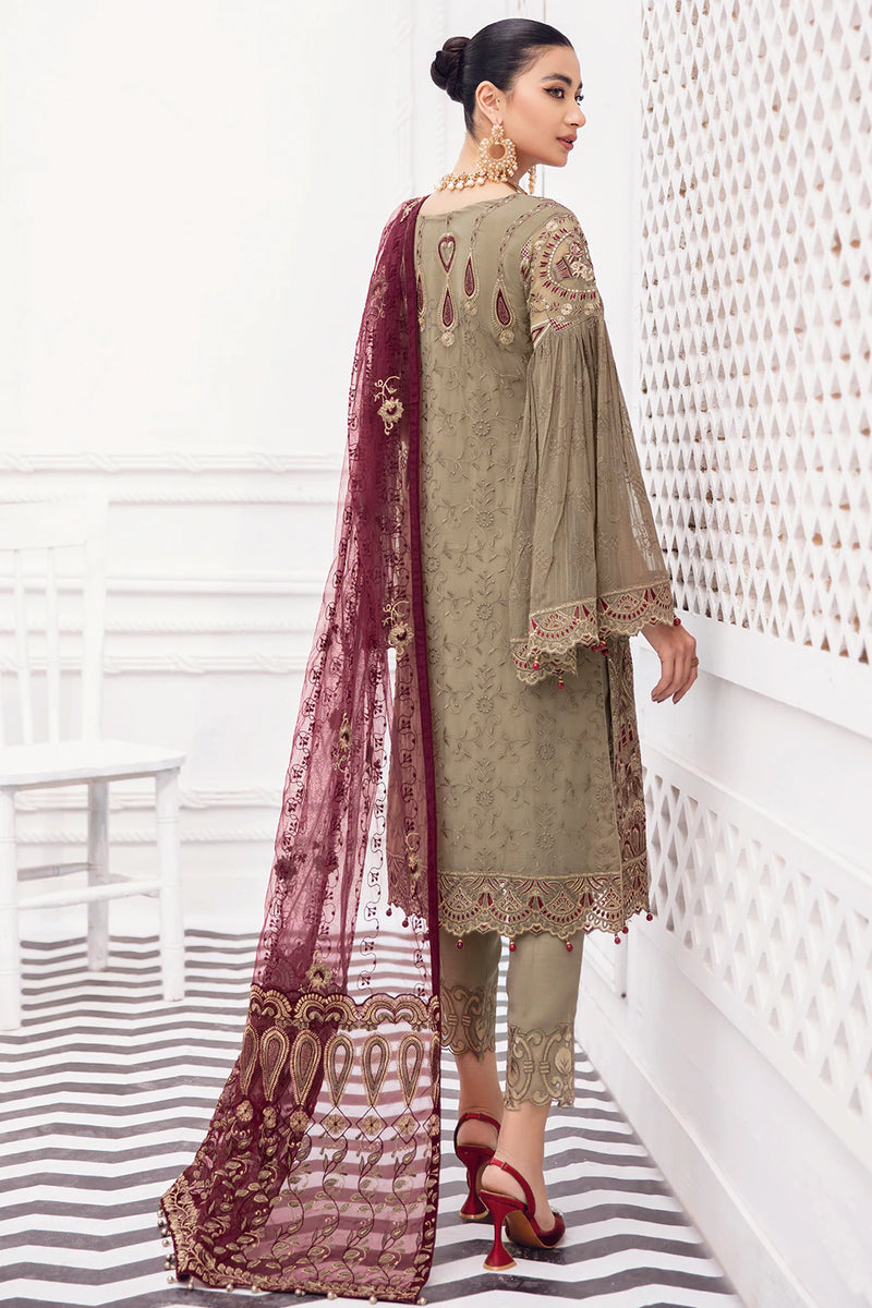 Pakistani Branded Exclusive Rangoon Collection Chiffon Dress H-D-801