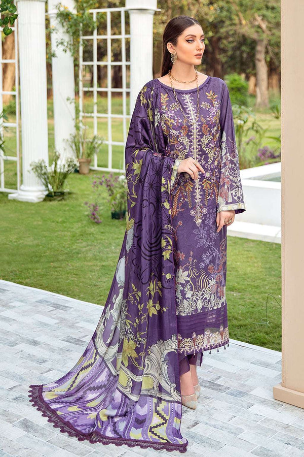 Exclusive Embroidered Party Wear Lawn Dress H-201-Y