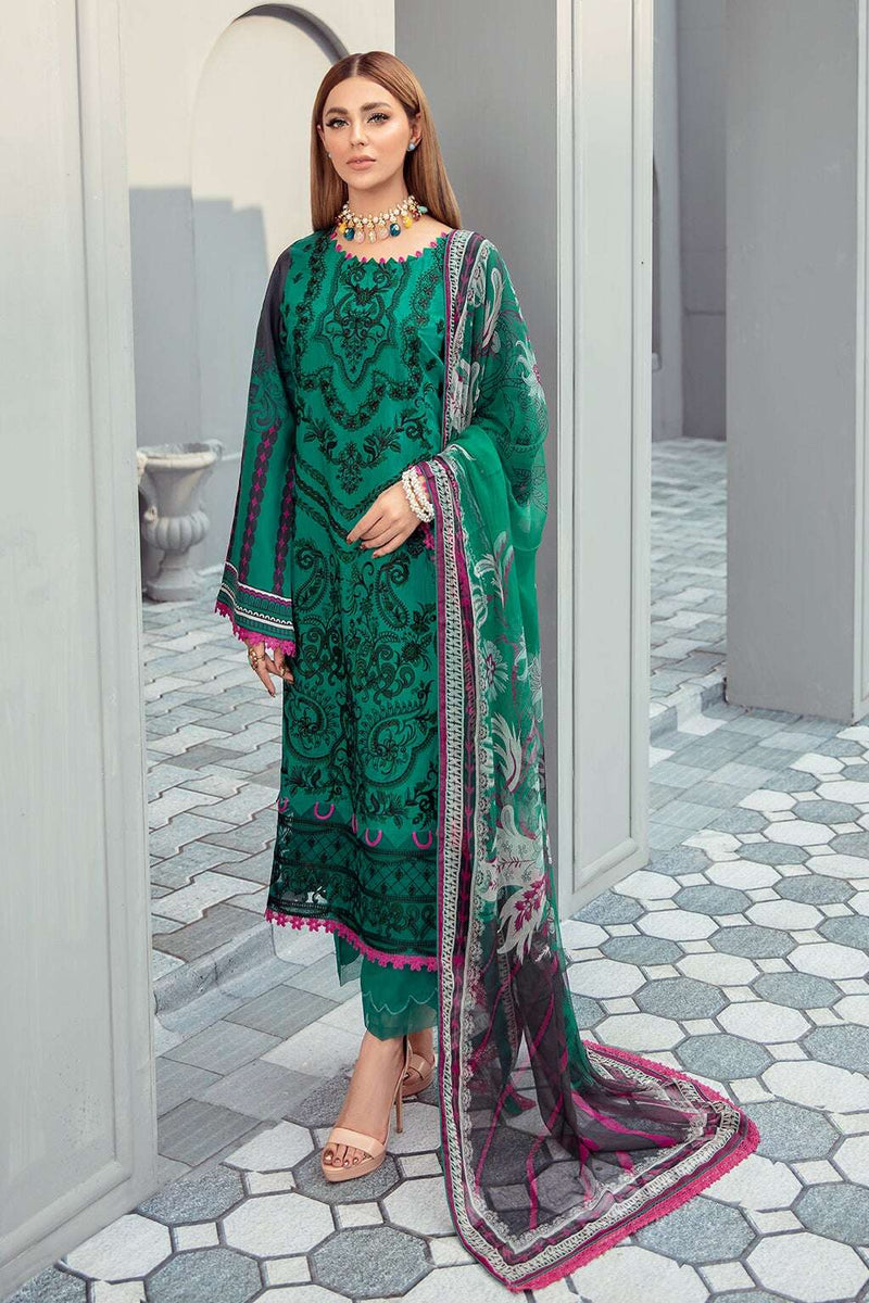 Exclusive Embroidered Party Wear Linen Dress H-207-L