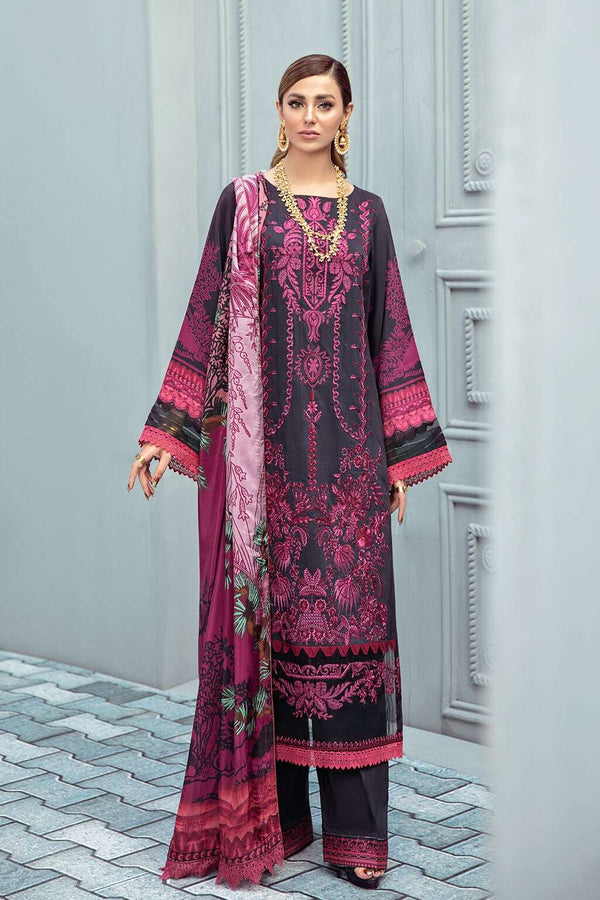 Exclusive Embroidered Party Wear Linen Dress H-201-L