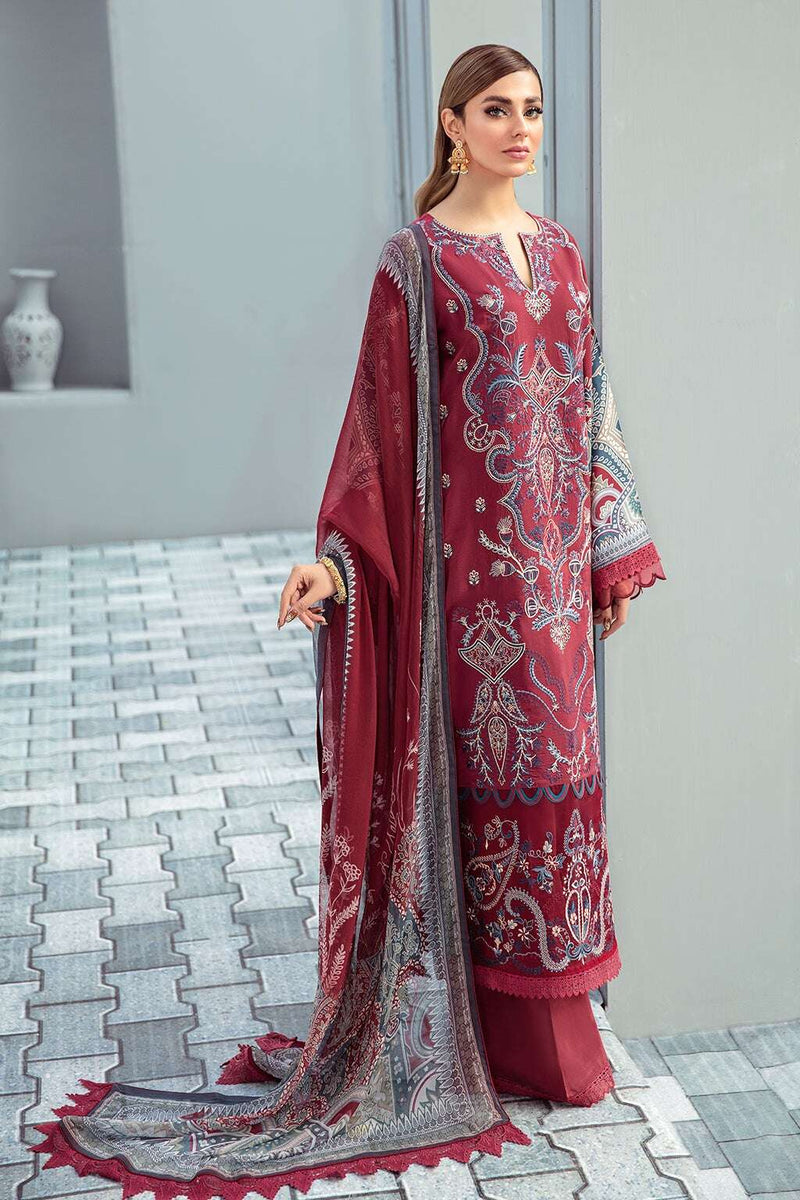 Exclusive Embroidered Party Wear Linen Dress H-205-L