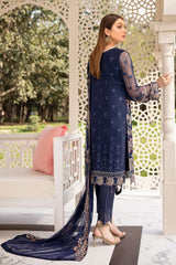 Exclusive Embroidered Party Wear Chiffon Dress H-2005-R