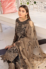 Exclusive Embroidered Party Wear Chiffon Dress H-2001-R