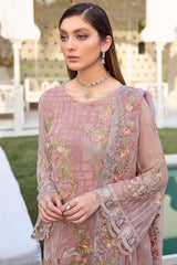 Exclusive Embroidered Party Wear Chiffon Dress H-2011-R