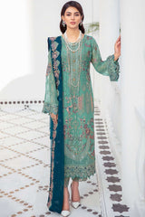 Exclusive Embroidered Party Wear Chiffon Dress H-2102-R