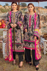 Exclusive Embroidered Party Wear Linen Dress H-104-L