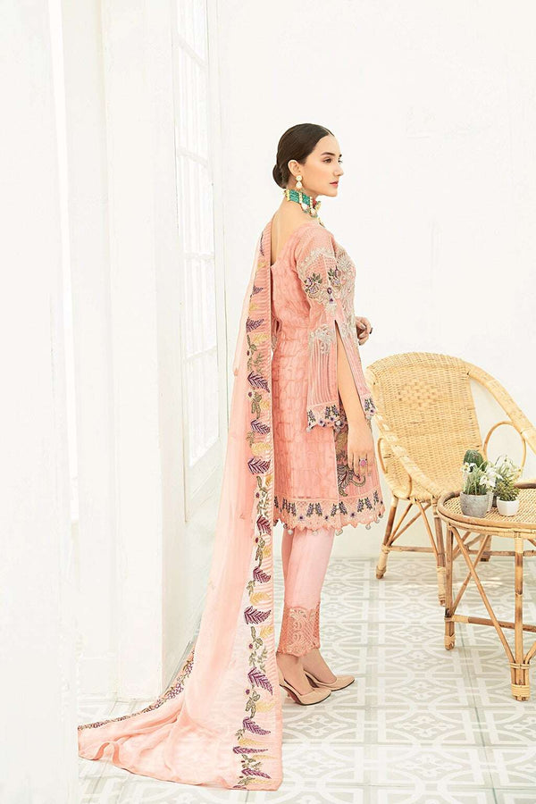 Exclusive Embroidered Party Wear Chiffon Dress H-1912-R