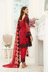 Exclusive Embroidered Party Wear Chiffon Dress H-1905-R