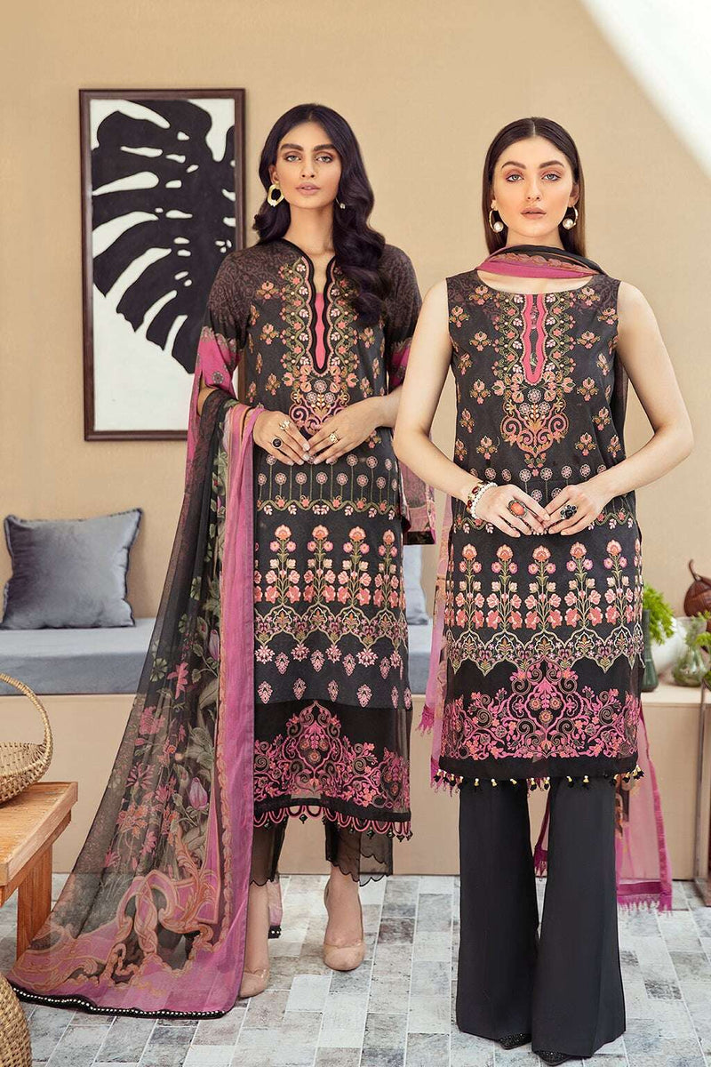 Exclusive Embroidered Party Wear Lawn Dress H-205-Y