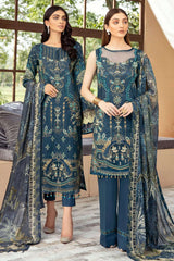 Exclusive Embroidered Party Wear Lawn Dress H-204-Y