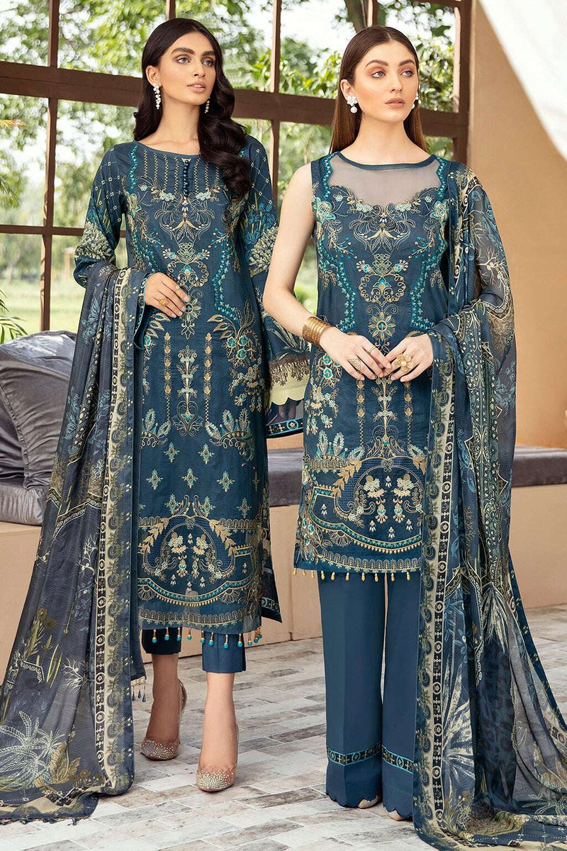 Exclusive Embroidered Party Wear Lawn Dress H-204-Y