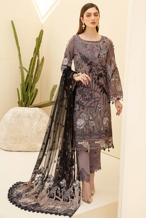 Pakistani Branded Exclusive Rangoon Collection Chiffon Dress H-D-703