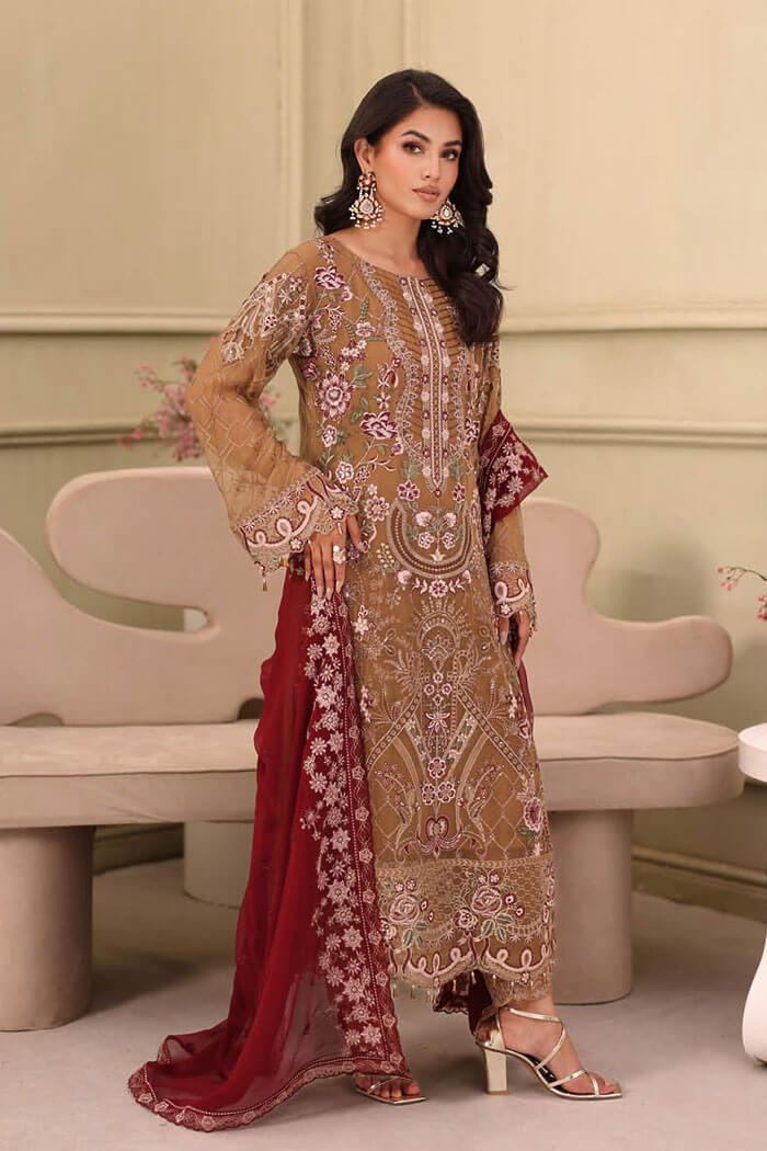 F-2702 Stitched Luxury Chiffon by Ramsha