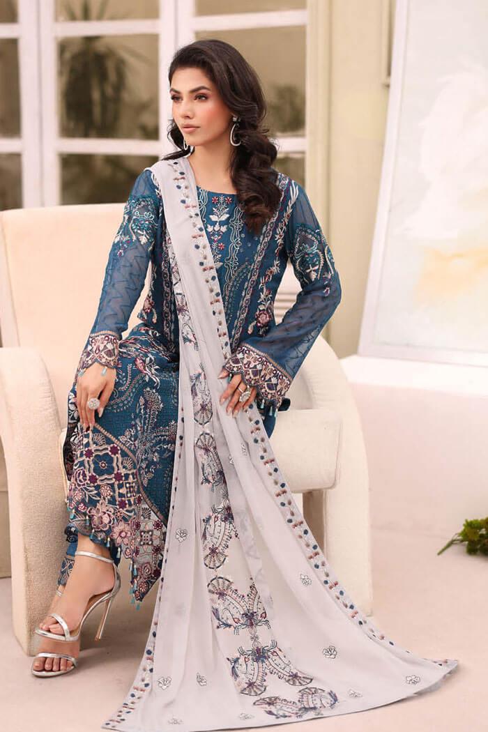 F-2707 Stitched Luxury Chiffon by Ramsha