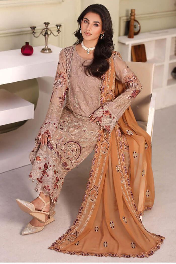 F-2708 Stitched Luxury Chiffon by Ramsha