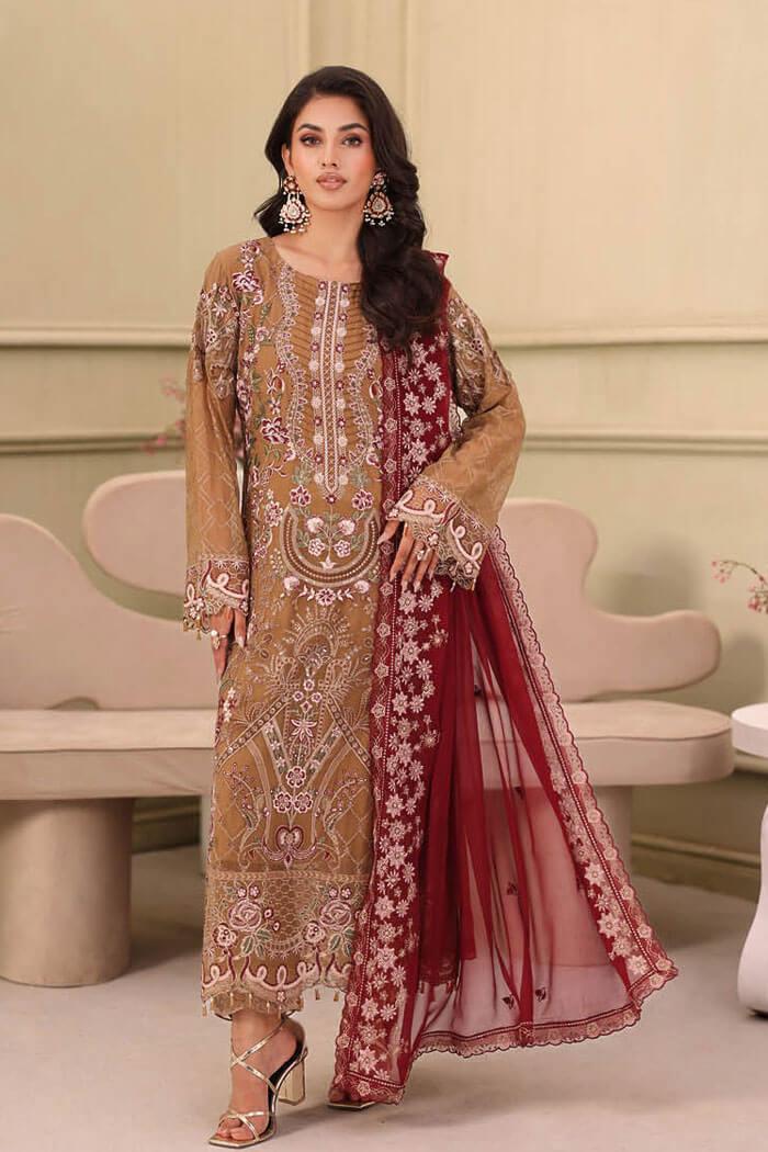 F-2702 Stitched Luxury Chiffon by Ramsha
